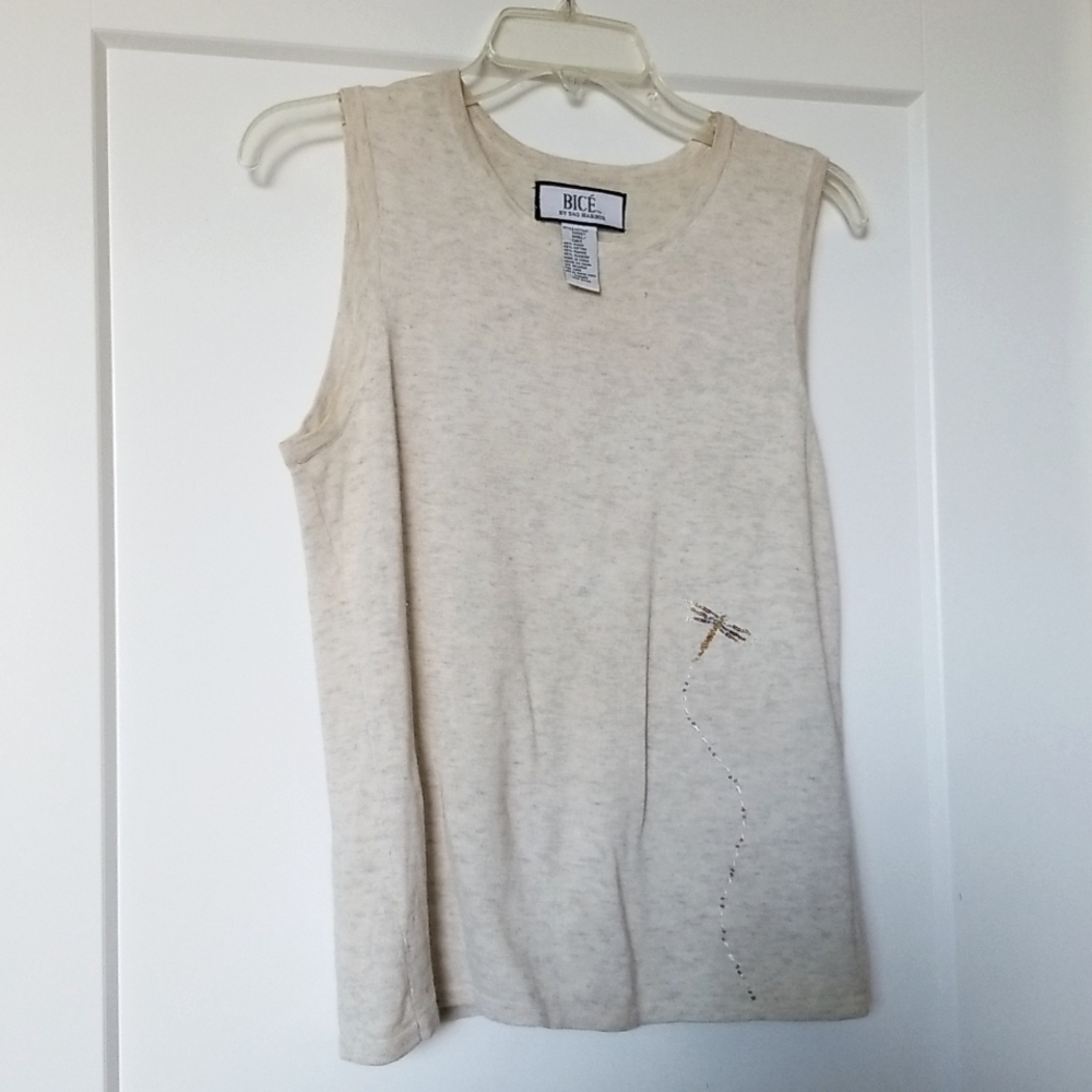 BICE by Sag Harbor Sandy Top With Beaded Dragonfly Too Hand Size S